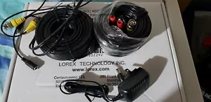 2 pc ORIGINAL LOREX BNC CONNECTOR CABLE 50FT /2 pc POWER SUPPLY - Picture 1 of 5
