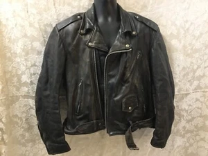 Giacca pelle nera L biker Harley Davidson G-III invecchiata vintage Global ID - Foto 1 di 17