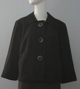 ATELIER Size 12 Black 3/4 Sleeve Three-Button Blazer - Picture 1 of 5