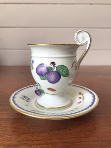 Vintage Richard Ginori Pittoria Fruits Small Coffee Cup and Saucer Italy - Picture 1 of 11