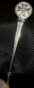 1895 Russian Cross Saint George 4 1/2" 800 Sterling Souvenir Spoon - Picture 1 of 5