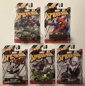2023 HOT WHEELS MARVEL SPIDERMAN SET OF 5 CARS WALMART EXCLUSIVE - Picture 1 of 8