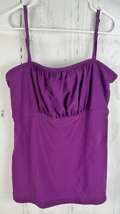 Shade Clothing L Purple Built In Bra Ruched Front Tankini Top - Picture 1 of 6