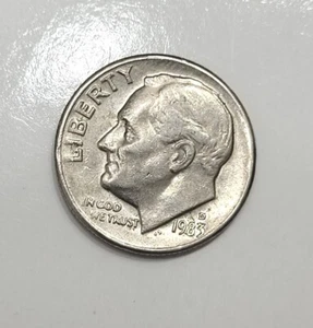 1983-D Roosevelt Dime Ddo-Ddr, Die Break. - Picture 1 of 7