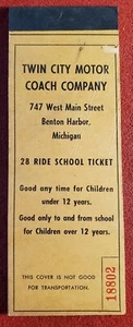 Old Twin City Motor Coach Company 28 School Ticket Book full unused rare pc22 - Picture 1 of 5