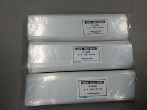 Lot of 3 Packs Uline 2"x9" Open Top Lay Flat  Poly Bags 4 Mil 300 Total Bags J2 - Picture 1 of 2
