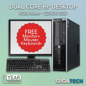 HP Komputer stacjonarny Komputer 19" Pakiet monitorów z Windows 10 Dual Core 8 GB 120GB - Zdjęcie 1 z 1