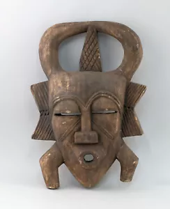 9139006 Wooden Sculpture Africa Mask Probably Senufo Ivory Coast Old - Picture 1 of 3