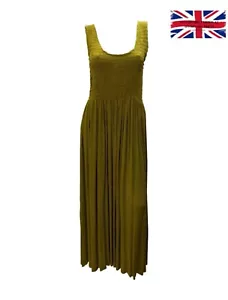 Womens Ladies Handmade Boho Maxi Elasticated Sleeveless Dress Free Size Up To 22 - Picture 1 of 1