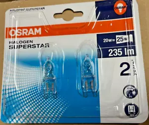 2 x OSRAM Halogen Stiftsockellampe HALOGEN SUPERSTAR 20W 230V G9 235Lm 2000h - Bild 1 von 1