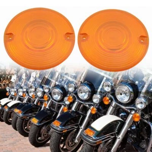 Turn Signal Light Cover Amber Lens For Harley Davidson Electra Glide Road King - Picture 1 of 16