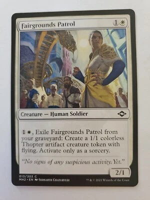 MTG Magic The Gathering Card Fairgrounds Patrol Creature Human Soldier White Mod - Image 1 of 2