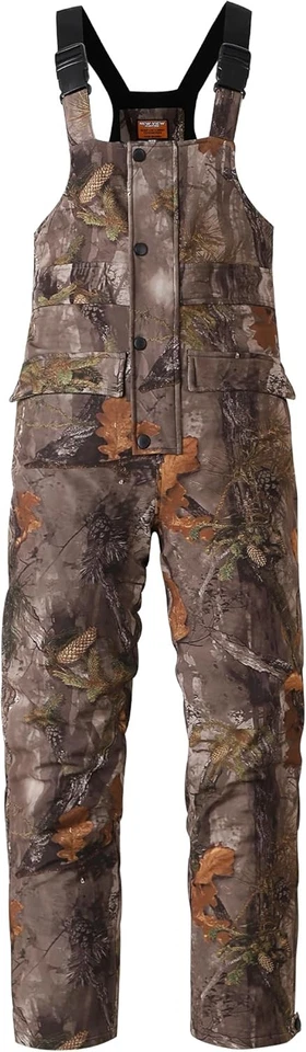 Insulated Hunting Bibs for Men, Silent Camo Bibs with Fleece Lining - Image 1 of 4