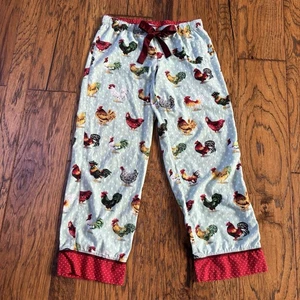 Nick & Nora Gr. S Coop Du Jour Hähne Hühner Eier Pyjama Lounge Hose PJ Rarität - Bild 1 von 13