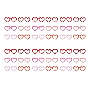 Set Of 3 Valentine Day Decorations Heart Glasses for Holiday Costume Accessories - Picture 1 of 8