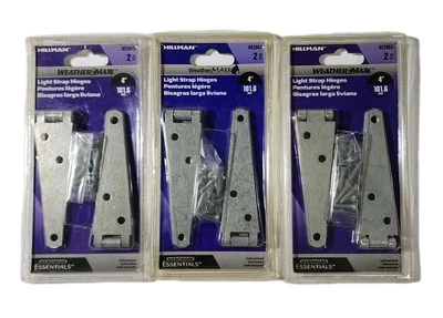 4-дюймовые петли 3 упаковки 2 шт. легкий ремень Hillman Weather Maxx 852863 оцинкованный новый из старых запасов - Изображение 1 из 4