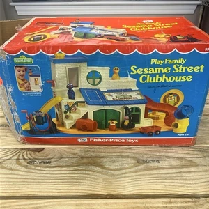 Vintage 1977 Fisher-Price Sesame Street Clubhouse #937 Play Family Set COMPLETE - Picture 1 of 18