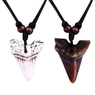 2 Stücke haifischzähne-Anhänger-Halsketten，Mädchen-Jungen-Halsketten Anhänger... - Bild 1 von 4