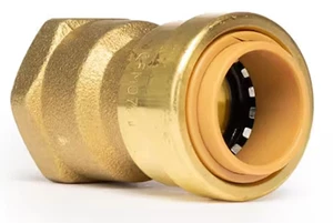 Push-to-Connect 3/4 in. x 3/4 in. FNPT (Female Thread) Brass Adapter Fitting - Picture 1 of 2