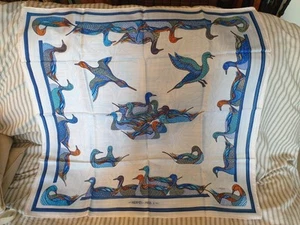 Châle HERMÈS en soie. Les Canards 90x90. Vintage. Signé. - Imagen 1 de 7