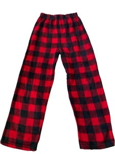 Prince Of Sleep Elastic Fleece Like Checkered Red Black Sleep Pants Boys 10/12 - Picture 1 of 14