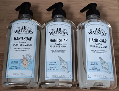 J.R. Watkins Sabonete Espumante para Mãos Ocean Breeze Lote de 3 Cruelty Free 11 fl oz - Imagem 1 de 4