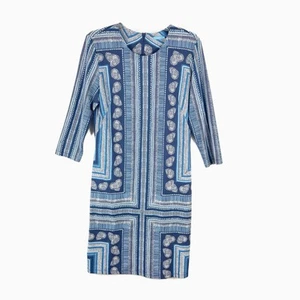 J. McLAUGHLIN Blue Sophia Catalina Cloth Dress Nautical Preppy Comfort Sz LARGE - Picture 1 of 11