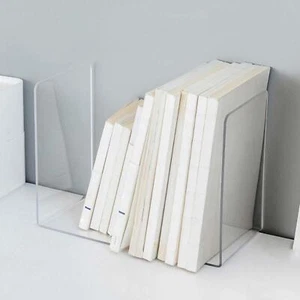 Acrylic Bookends Clear Desk Bookshelf for Magazines Women - Bild 1 von 8