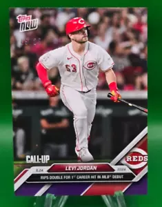 Levi Jordan 2024 TOPPS NOW 339 HITS in MLB DEBUT Purple /25 - Picture 1 of 2