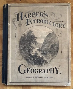 1878 Harper's Introductory Geography With Maps And Illustrations Antique - Picture 1 of 9