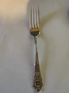 Rose Point by Wallace Sterling Silver Flatware Fork, 7" Long (No monogram) - Picture 1 of 4