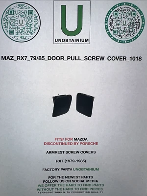 ПОДХОДИТ/ДЛЯ MAZDA RX7 (1979-1985) НАБОР ВИНТОВЫХ КРЫШЕК ПОДЛОКОТНИКА - Изображение 1 из 4