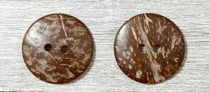 large natural coconut sewing buttons 2 holes 1 1/2 inch 38mm random pick 2pc USA - Picture 1 of 4