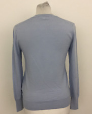 Uniqlo Women's Jumper Size S Blue 100% Wool Knitted V-Neck Long Sleeve Used F1