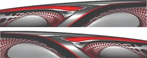 RED Auto Car Truck Boat Half Wrap Vinyl Stickers Graphics Decals SIZE VARY - Foto 1 di 1