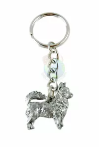 Chihuahua Keychain Pewter Longhair - Picture 1 of 1