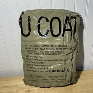 U COAT Overgarment Coat Chemical Protection NFR Medium Long 8415-01-553-0035 - Picture 1 of 3