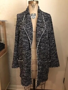 Cappotto cardigan Max Studio Tweed nuovo con etichette M bianco e nero nuovo con etichette - Foto 1 di 10