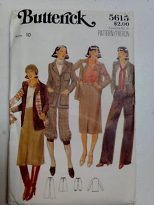 Jacket Skirt Pants Knickers 10 Butterick 5615 Sewing Pattern Blazer Straight UC - Picture 1 of 7