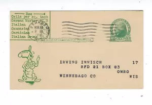 1951 UX27 Postal Card, Oshkosh WI Color Advertising, BEES, Nolte Haveman Co. - Picture 1 of 2
