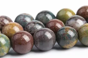 12MM Genuine Natural Ocean Jasper Beads Grade AAA Round Gemstone Loose Beads - Picture 1 of 4