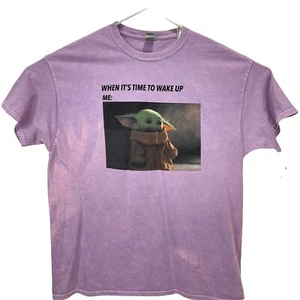 Star Wars T Shirt Mens Size X Large Washed Lavender Baby Yoda Mandalorian Nwot - Picture 1 of 6