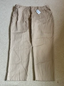 NWT Womens Pants-CROFT&BARROW-lt brown cotton "the Effortless Stretch Pant"-20W - Picture 1 of 5
