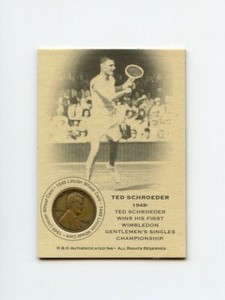 #LK.1143 TED SCHROEDER 1949 Wheat Penny Insert Trade Card RARE