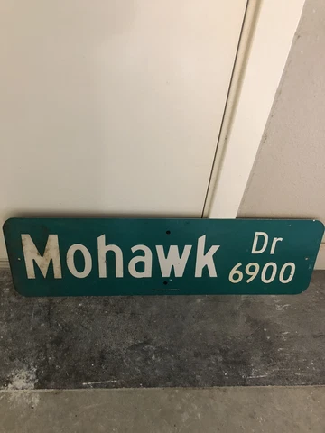 Vintage Road Sign Mohawk 100% Original Pressed Alloy Type Cover