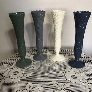 Modern Plastic Flower Bud Vases Lot 4 Home Decor Wedding 9” Tall 2.5” Opening - Picture 1 of 6