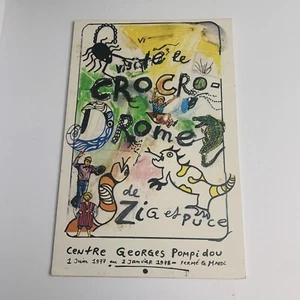 VINTAGE ORIGINAL VISITEZ LE CROCRODROME DE ZIGET PUCE 1977 POSTER. AUTHENTISCHE KUNST - Bild 1 von 12