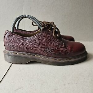 DR MARTENS 12877 50th YEARS ANNIVER MEN'S LEATHER OXFORD SHOES RED BURGUNDY UK7 