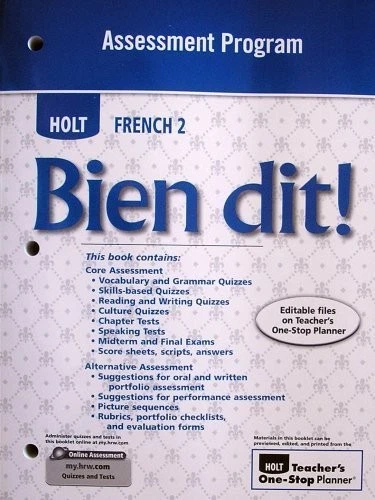 BIEN DIT! ASSESSMENT PROGRAM, FRENCH 2 By Rinehart And Winston Holt - Image 1 of 1