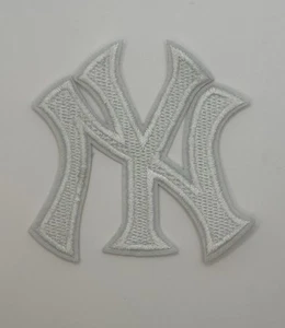 New York Yankees NY Patch Iron On White 3.5” X 3” - Picture 1 of 4